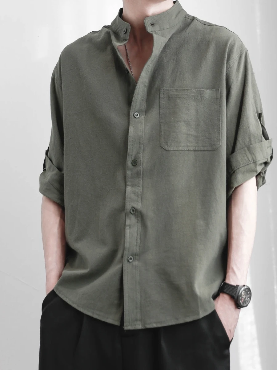 Мужская повседневная рубашка свободного кроя из хлопка и льна, тонкая, летняя, с коротким рукавом, на пуговицах, классическая, дышащая, удобная верхняя одежда
Мужская повседневная рубашка свободного кроя из хлопка и льна, тонкая, летняя, с коротким рукавом, на пуговицах, классическая, дышащая, удобная верхняя одежда