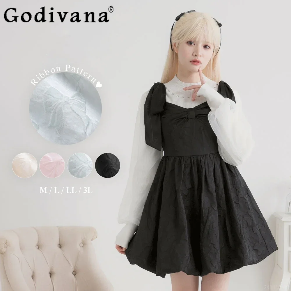 Autumn and Winter New Princess Dress with Big Bow High Waist Slim Fit Short Outer Dress Women's Sweet Dress Vestidos De Mujer
Autumn and Winter New Princess Dress with Big Bow High Waist Slim Fit Short Outer Dress Women's Sweet Dress Vestidos De Mujer