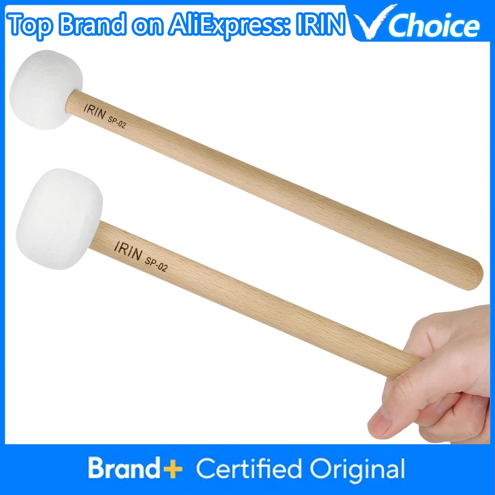 IRIN SP-02 Bass Drumsticks Plush Drum Mallet For Drum Band Professional Percussion Musical Instrument Parts & Accessories
IRIN SP-02 Bass Drumsticks Plush Drum Mallet For Drum Band Professional Percussion Musical Instrument Parts & Accessories