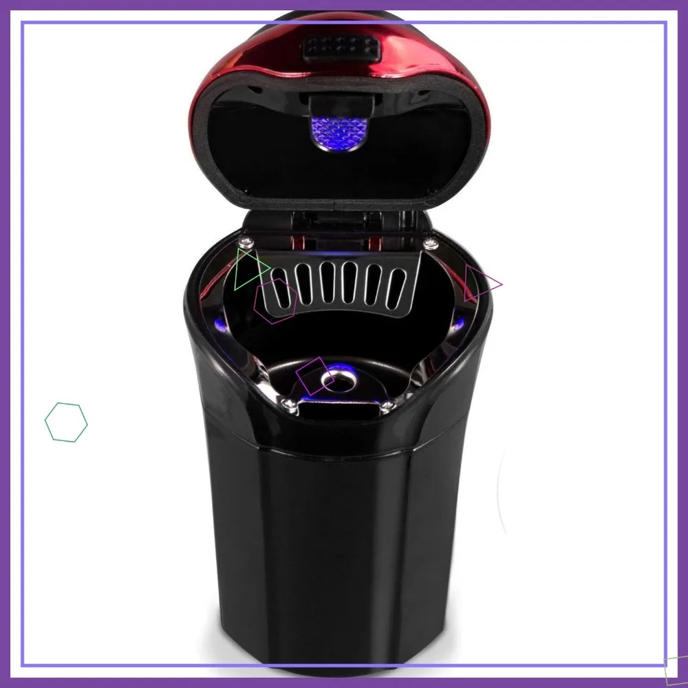 Car Ashtray with Lid and Lighter, Blue LED, Detachable, for Travel
Car Ashtray with Lid and Lighter, Blue LED, Detachable, for Travel