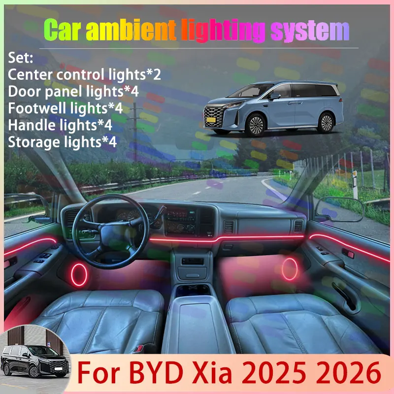 Для BYD Xia 2025 2026 M9 eMax 9 DM-i 2/24 в 1, автомобильная атмосферная лампа, RGB абажур, ансамбль, стример, атмосферный набор, часть AUto
Для BYD Xia 2025 2026 M9 eMax 9 DM-i 2/24 в 1, автомобильная атмосферная лампа, RGB абажур, ансамбль, стример, атмосферный набор, часть AUto