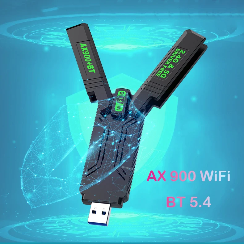 WiFi 6 AX900 USB Adapter Bluetooth 5.4 Dual Band 2.4G 5G Antennas WiFi6 USB Network Receiver Dongle Driver Free Win 10/11
WiFi 6 AX900 USB Adapter Bluetooth 5.4 Dual Band 2.4G 5G Antennas WiFi6 USB Network Receiver Dongle Driver Free Win 10/11