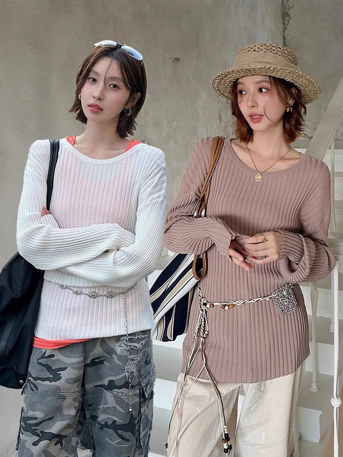 Texture High Elasticity Large round Neck Knitted Sweater Minimalist Style Drawstring Binding Women's Fashion
Texture High Elasticity Large round Neck Knitted Sweater Minimalist Style Drawstring Binding Women's Fashion