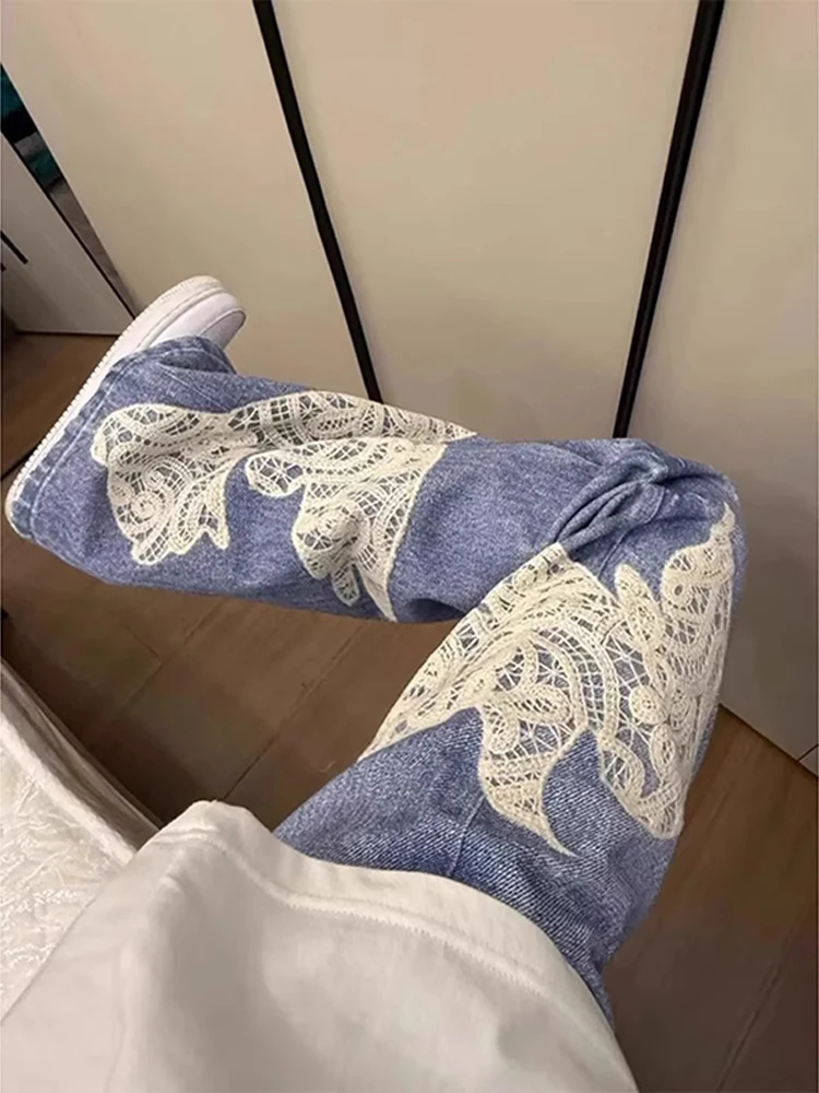 American Hip Hop Men's Jeans Peace Lace Print Straight Leg Design Sensation Small ence Knife Pants Casual Jeans
American Hip Hop Men's Jeans Peace Lace Print Straight Leg Design Sensation Small ence Knife Pants Casual Jeans