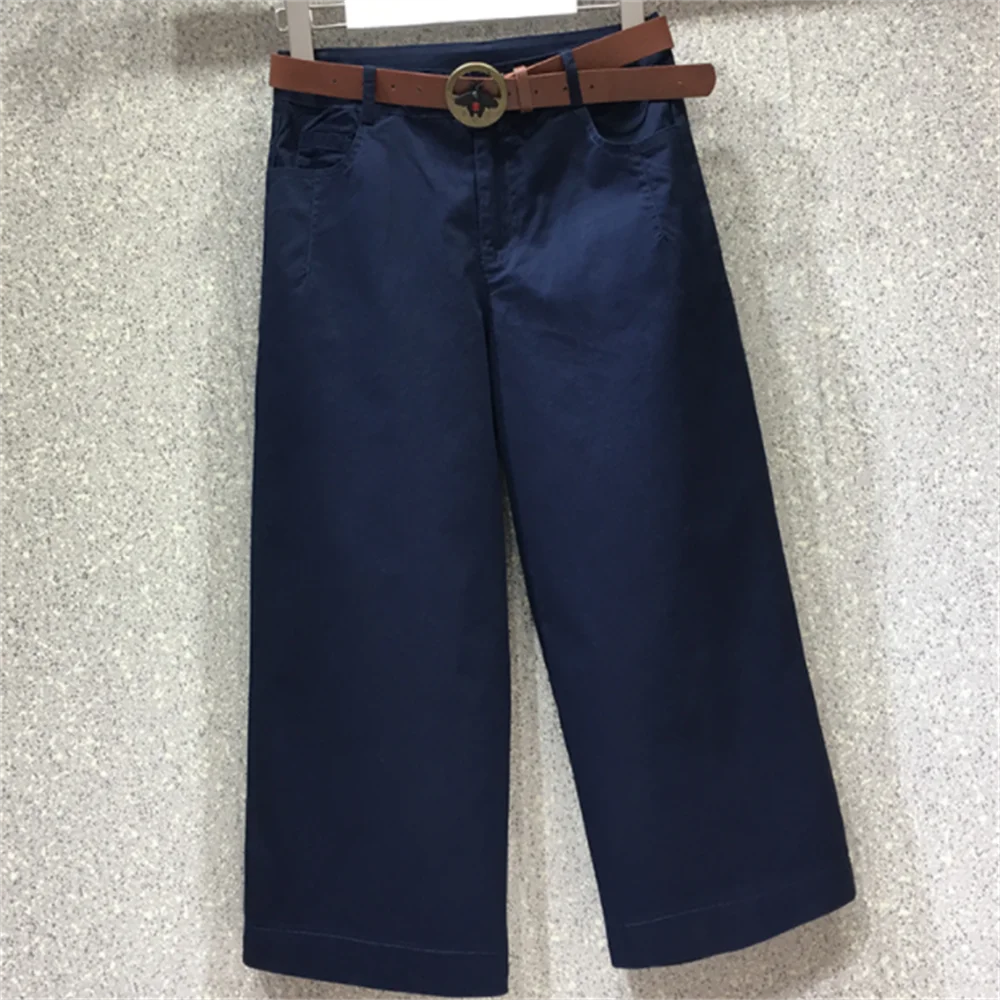 Casual wide-leg pants women's summer high-waisted elastic loose cotton straight jeans
Casual wide-leg pants women's summer high-waisted elastic loose cotton straight jeans