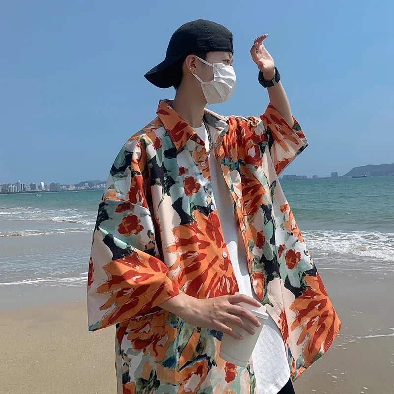 Hawaiian Flower Shirt Men's Graffiti Printed Short Sleeve Shirt Trendy American Cuban Collar Beach Shirt Couple's Clothing
Hawaiian Flower Shirt Men's Graffiti Printed Short Sleeve Shirt Trendy American Cuban Collar Beach Shirt Couple's Clothing