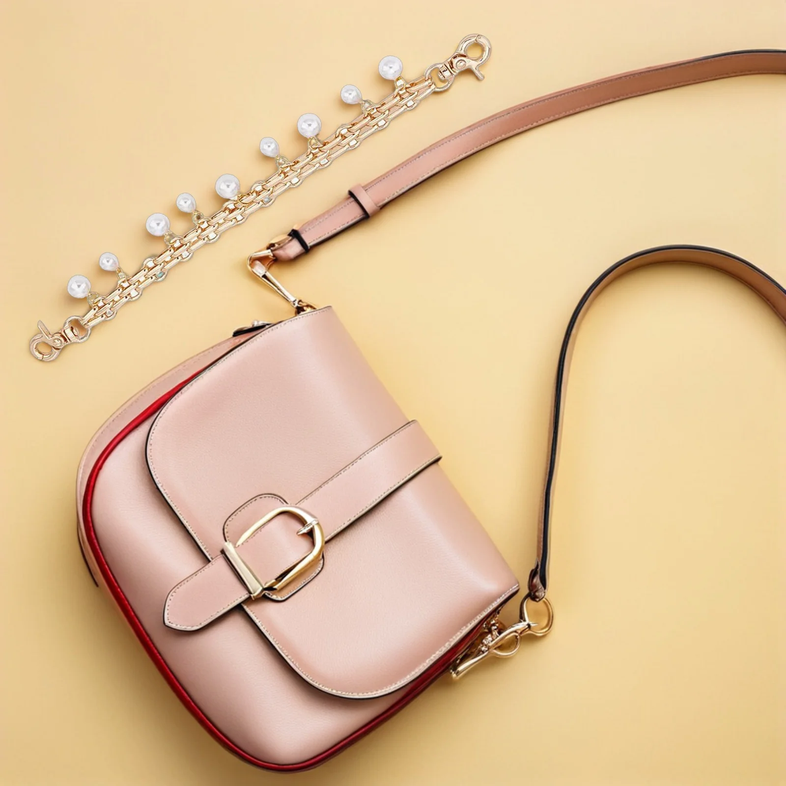 Purse Extender Metal Chain Pearl Charms Gold Decorative Bag Strap Replacement Women Wallet Crossbody Shoulder Wearresistant
Purse Extender Metal Chain Pearl Charms Gold Decorative Bag Strap Replacement Women Wallet Crossbody Shoulder Wearresistant