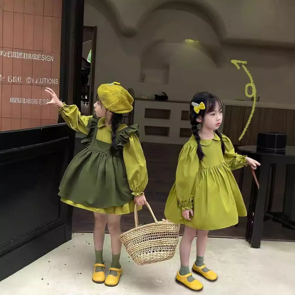 2025 New Girls Mori Dress Long Sleeve Autumn Clothes Fashion Green Lolita Dresses for 2-8 Years Vest Bow Design Kids Clothing
2025 New Girls Mori Dress Long Sleeve Autumn Clothes Fashion Green Lolita Dresses for 2-8 Years Vest Bow Design Kids Clothing