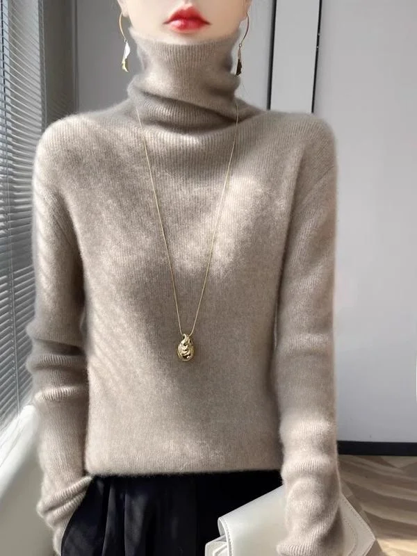 Women's High Collar Slim Fit Knitted Wool Sweater Pure Color Inner Wear Commute Style Korean Version Winter New Arrival
Women's High Collar Slim Fit Knitted Wool Sweater Pure Color Inner Wear Commute Style Korean Version Winter New Arrival