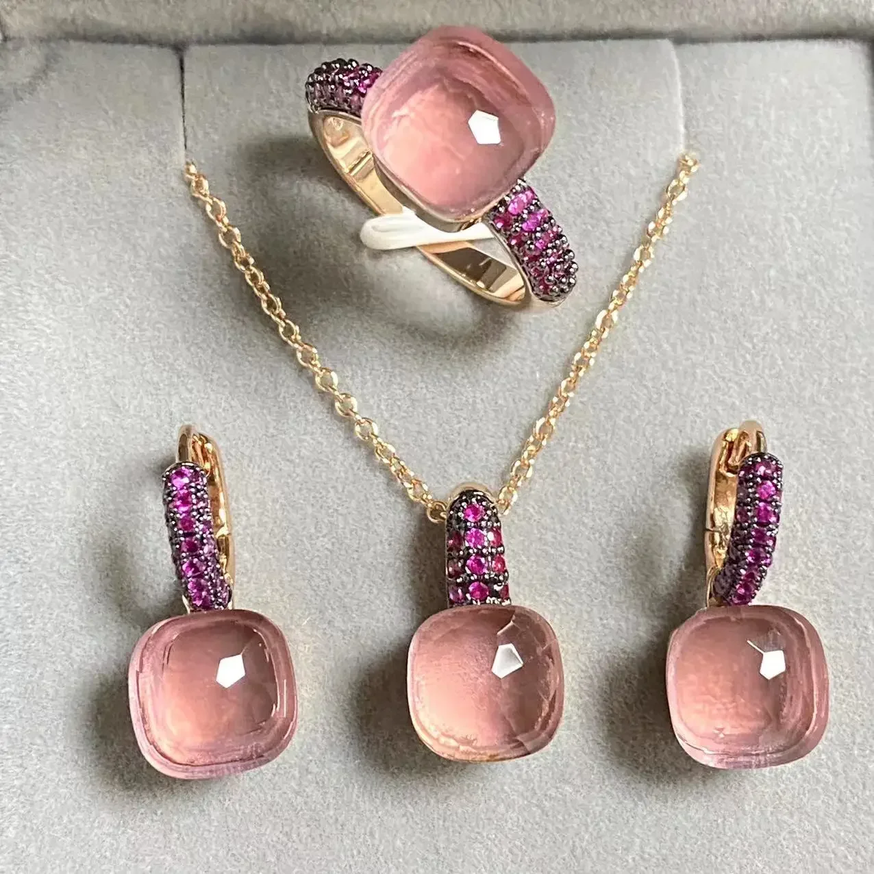 3Pcs Gun Black Plated Purple Zircon Jewelry Set for Women Includes Ring Earrings Necklace Elegant Crystal Matching Gift Idea
3Pcs Gun Black Plated Purple Zircon Jewelry Set for Women Includes Ring Earrings Necklace Elegant Crystal Matching Gift Idea