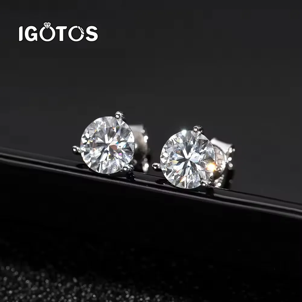 IGOTOS 3 когтя, круглые серьги-гвоздики с муассанитом, вечерние, помолвочные, ювелирные изделия, женские серьги-гвоздики из стерлингового серебра 925 пробы с бриллиантами GRA
IGOTOS 3 когтя, круглые серьги-гвоздики с муассанитом, вечерние, помолвочные, ювелирные изделия, женские серьги-гвоздики из стерлингового серебра 925 пробы с бриллиантами GRA