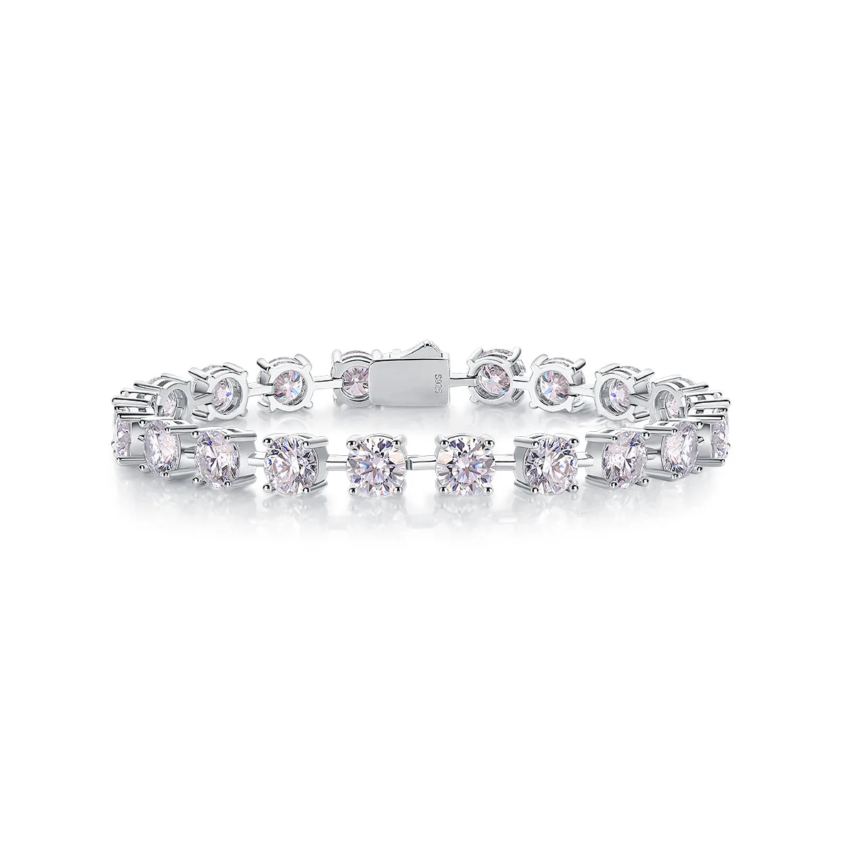 925 Sterling Silver Moissanite Tennis Bracelet Minimalist Sparkling Chain Elegant Daily Party Jewelry Gift for Women
925 Sterling Silver Moissanite Tennis Bracelet Minimalist Sparkling Chain Elegant Daily Party Jewelry Gift for Women