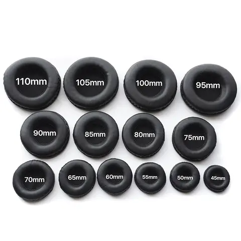 R Ear Pads For Headphones Covers Sponge Leather Foam Cushion 40mm 50mm 55mm 60mm 65mm 70mm 75mm 80mm 85mm 90 95 100 105mm 110mm