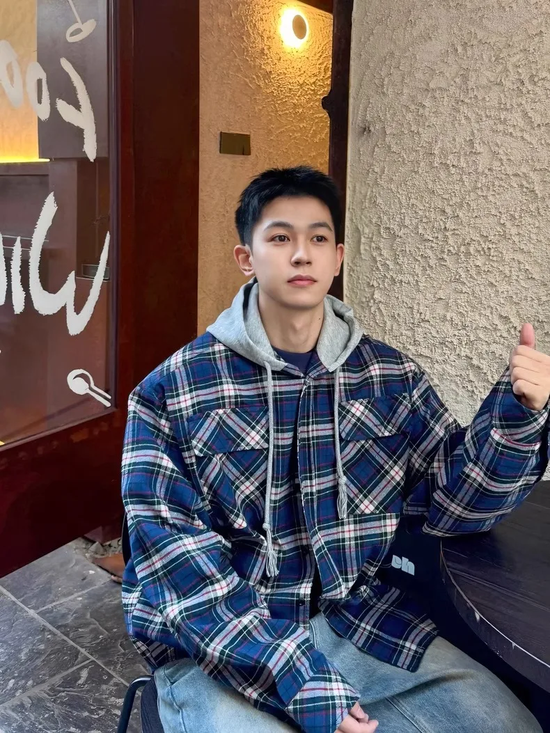 Double-Sided Wear Plaid Shirt Loose American Casual Jacket AILZ PROJECT Hooded Checkered Long Sleeve Windproof Warm Outerwear
Double-Sided Wear Plaid Shirt Loose American Casual Jacket AILZ PROJECT Hooded Checkered Long Sleeve Windproof Warm Outerwear