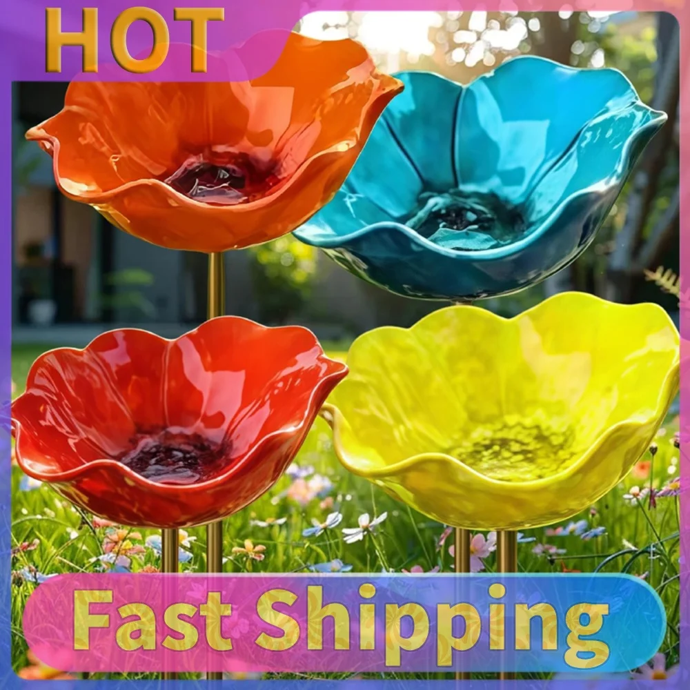 4pcs Bird Bath Garden Stake Decorative Bowl Metal Bee Butterfly Feeder Flower Colorful Lawn Stake for Outdoor Garden Yard Decor
4pcs Bird Bath Garden Stake Decorative Bowl Metal Bee Butterfly Feeder Flower Colorful Lawn Stake for Outdoor Garden Yard Decor