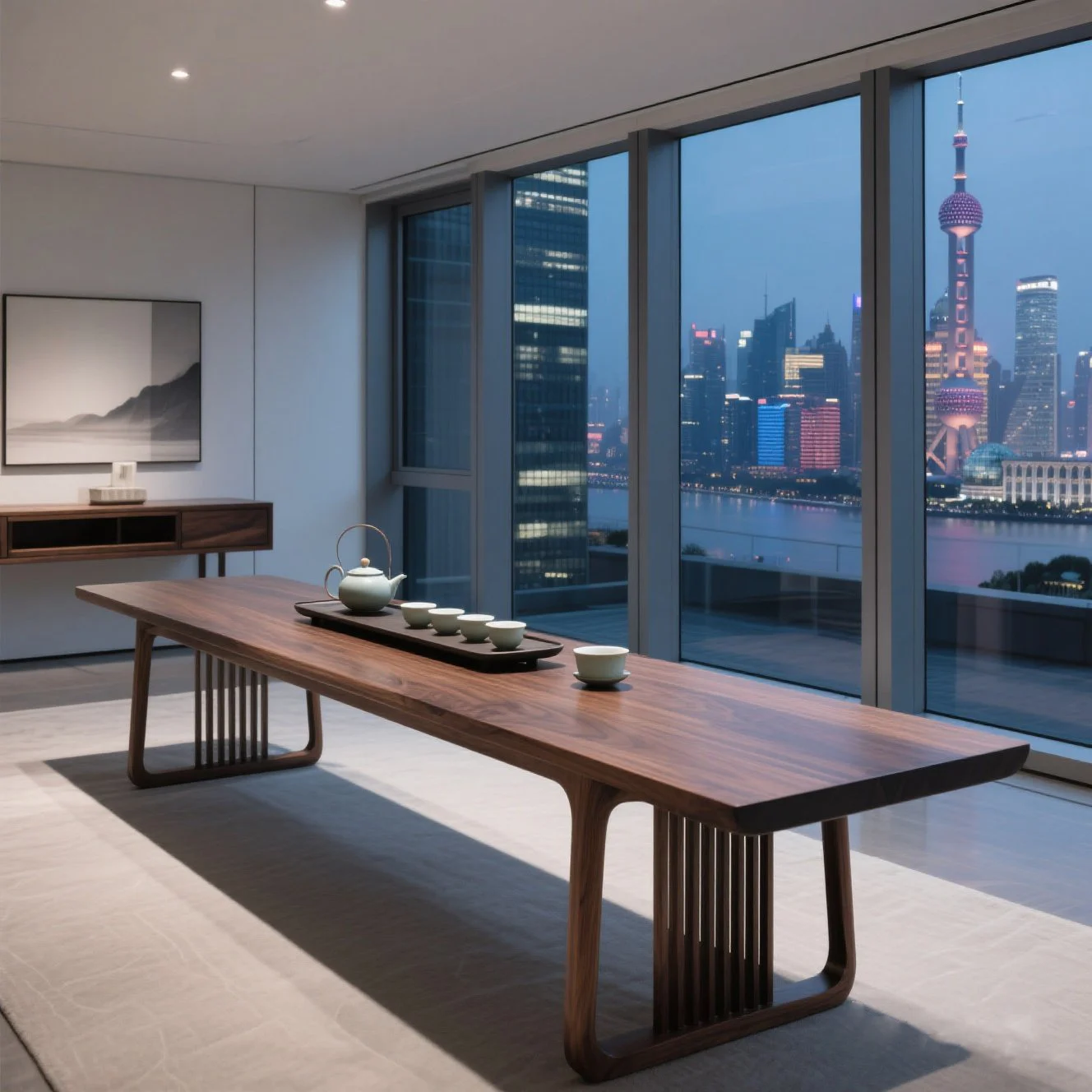 New Chinese tea table and chair combination leisure homestay solid wood conference table office tea table black walnut ash wood
New Chinese tea table and chair combination leisure homestay solid wood conference table office tea table black walnut ash wood