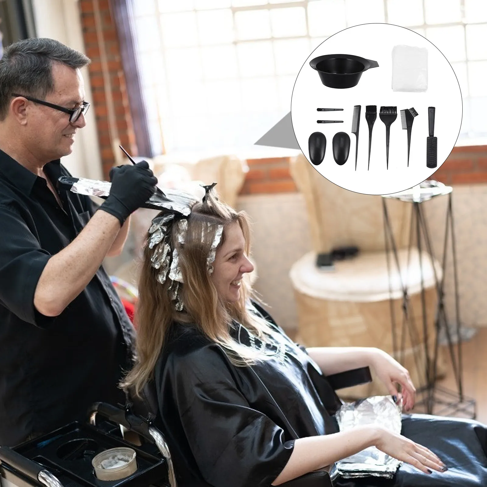 11Pcs Hair Coloring Kit Includes Mixing Bowl Applicator Brush Sectioning Clips Safe Lightweight Hair Tinting Tools for Household
11Pcs Hair Coloring Kit Includes Mixing Bowl Applicator Brush Sectioning Clips Safe Lightweight Hair Tinting Tools for Household