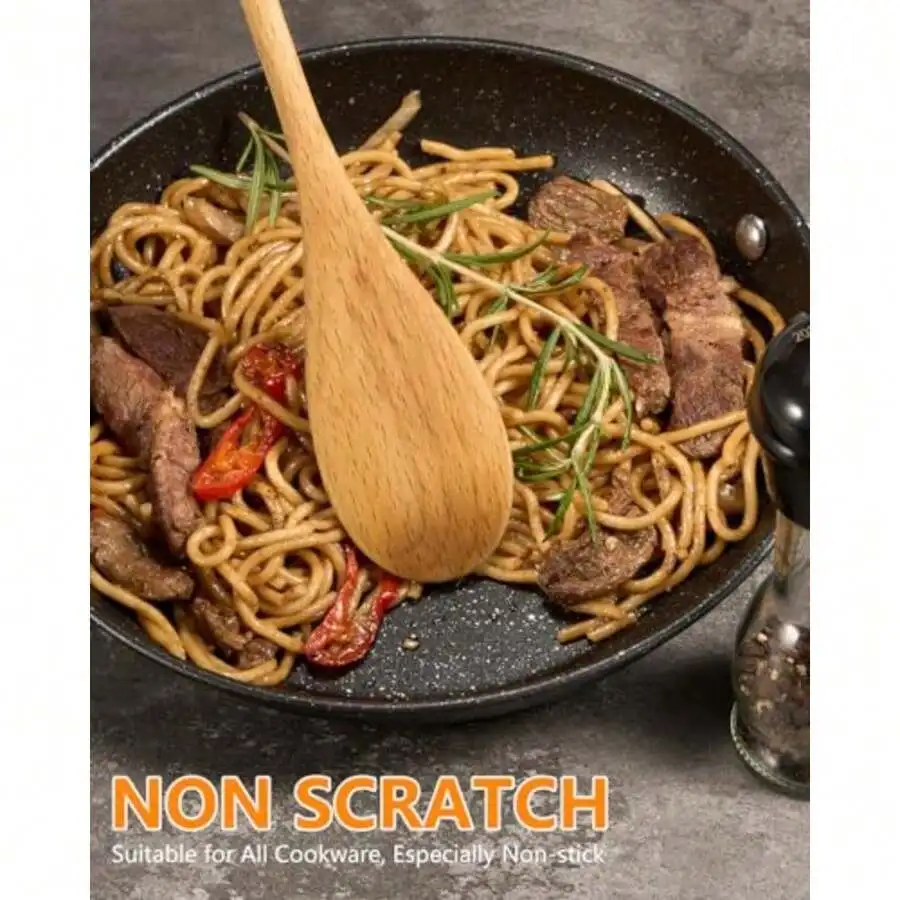 5 Pcs Natural Wood Cooking Spoons For Stirring Mixing Non-Scratch Kitchen Utensils
5 Pcs Natural Wood Cooking Spoons For Stirring Mixing Non-Scratch Kitchen Utensils