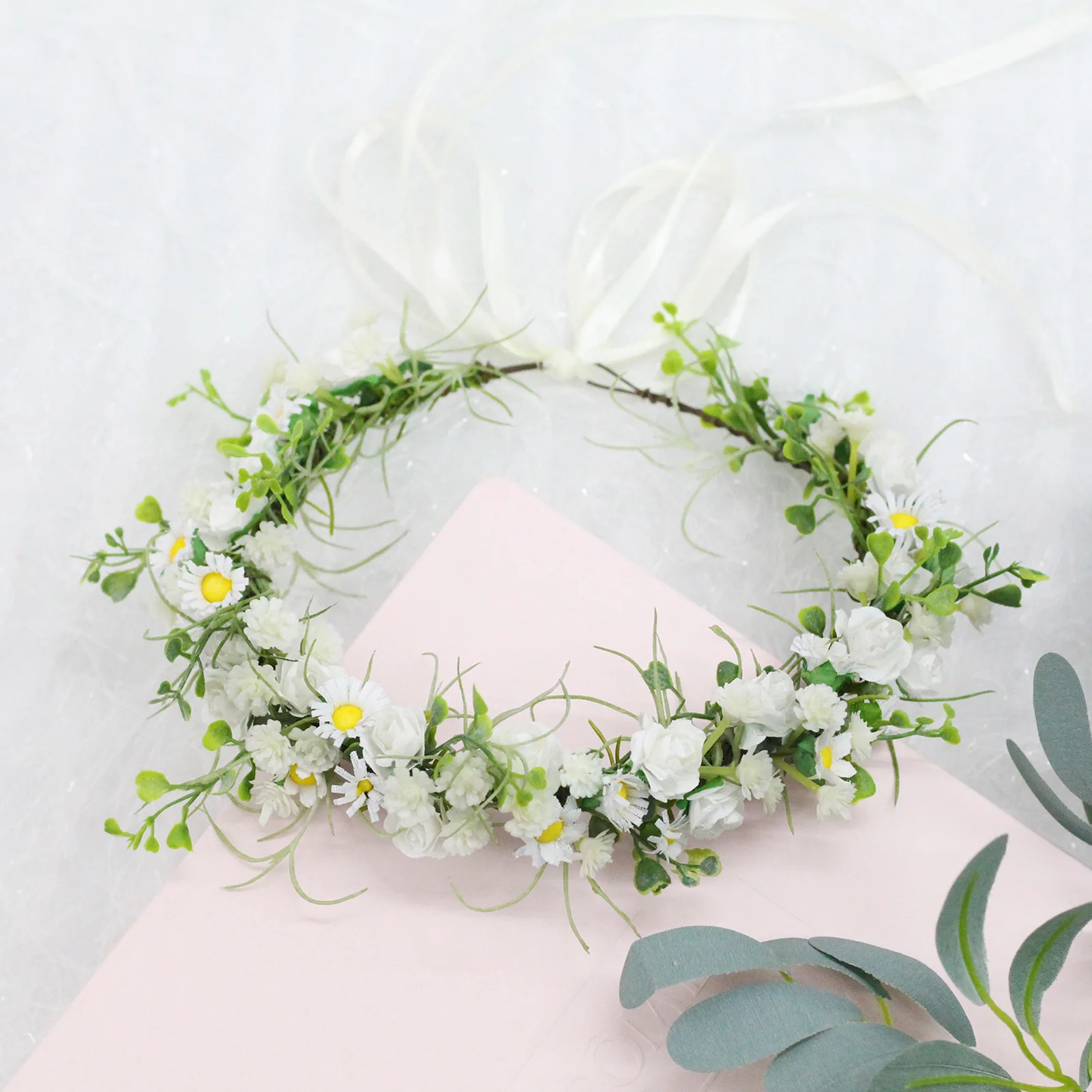 Artificial White Flower Crown Headband For Girls Sweet Floral Hair Hoop Party Headwear Wedding Hairband Hair Accessories Gift
Artificial White Flower Crown Headband For Girls Sweet Floral Hair Hoop Party Headwear Wedding Hairband Hair Accessories Gift