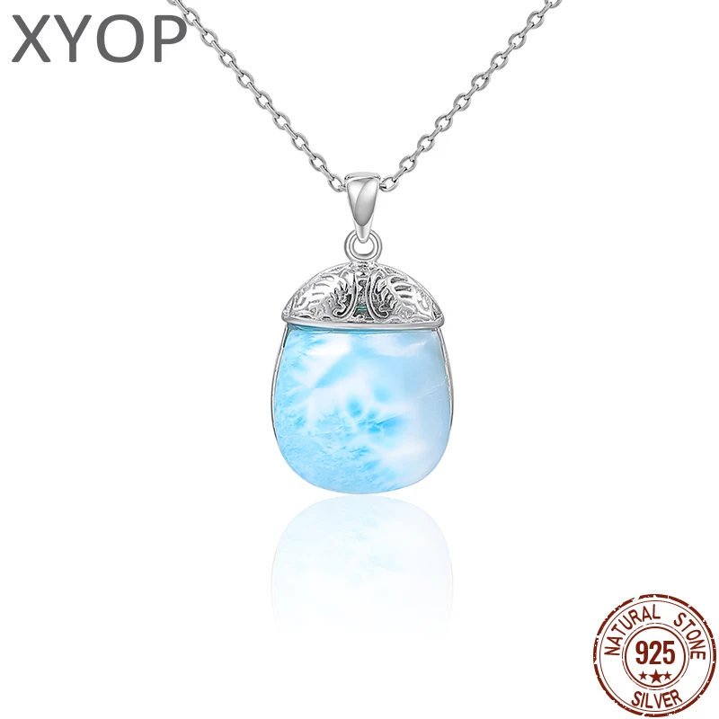 XYOP 925 Sterling Silver Creative Humor Funky Style Natural Larimar Necklace Jewelry Personality Party
XYOP 925 Sterling Silver Creative Humor Funky Style Natural Larimar Necklace Jewelry Personality Party