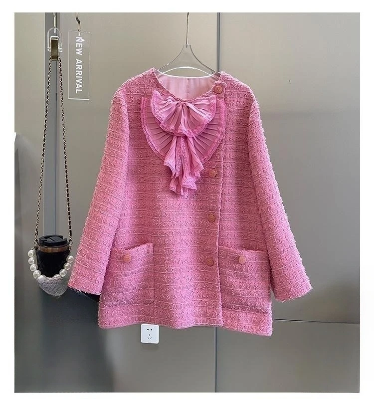 2023 Autumn France Style Women's High Quality Bowtie Pink Plaid Tweed Coat C966
2023 Autumn France Style Women's High Quality Bowtie Pink Plaid Tweed Coat C966