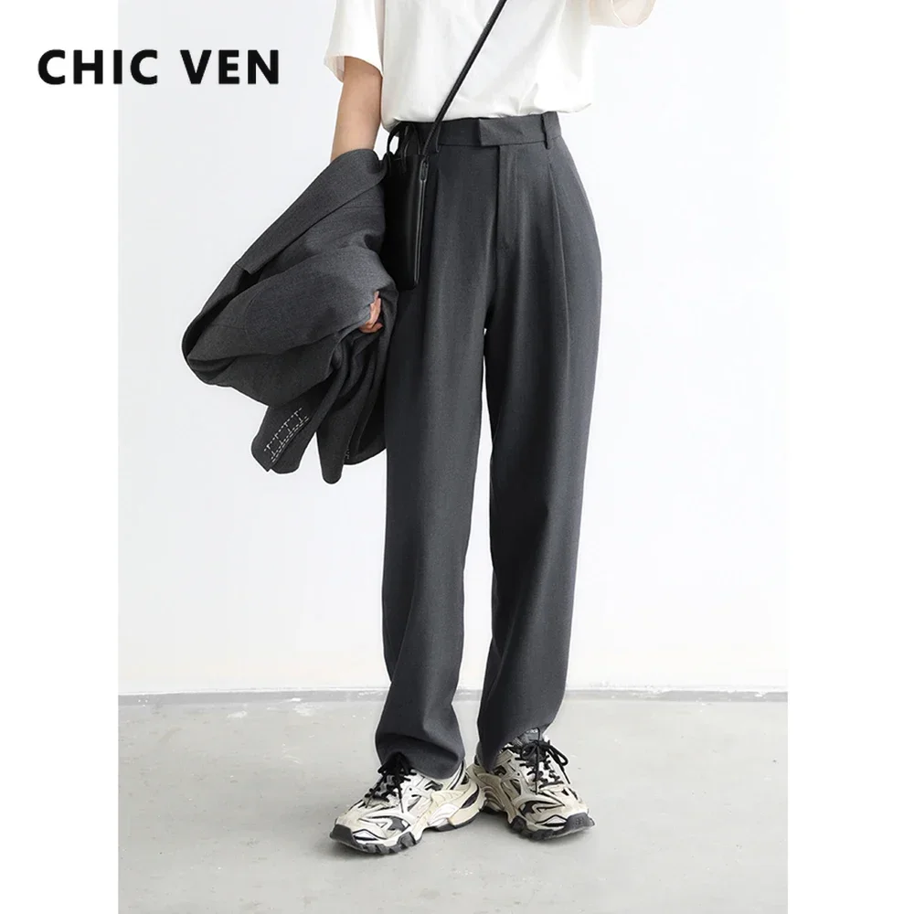 CHIC VEN Women's Pants High Waisted Loose Casual Twill Suit Trousers Wide Leg Pant Straight Female Pants Office Ladies 2024
CHIC VEN Women's Pants High Waisted Loose Casual Twill Suit Trousers Wide Leg Pant Straight Female Pants Office Ladies 2024