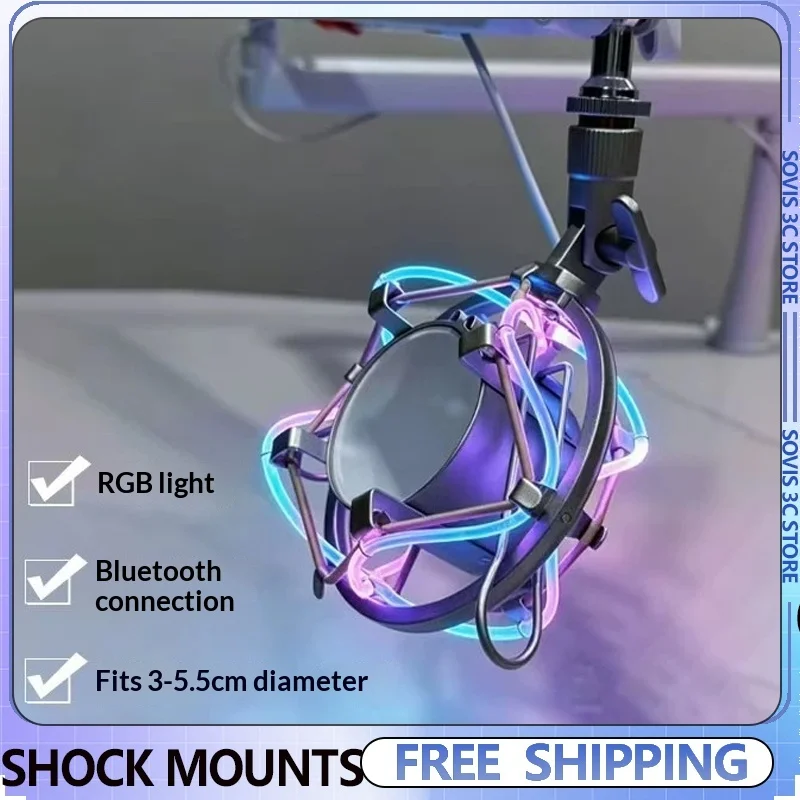 Microphone Shock Mount Aluminum Alloy RGB Light Custom Live Streaming Microphone Shock Absorption Accessories
Microphone Shock Mount Aluminum Alloy RGB Light Custom Live Streaming Microphone Shock Absorption Accessories