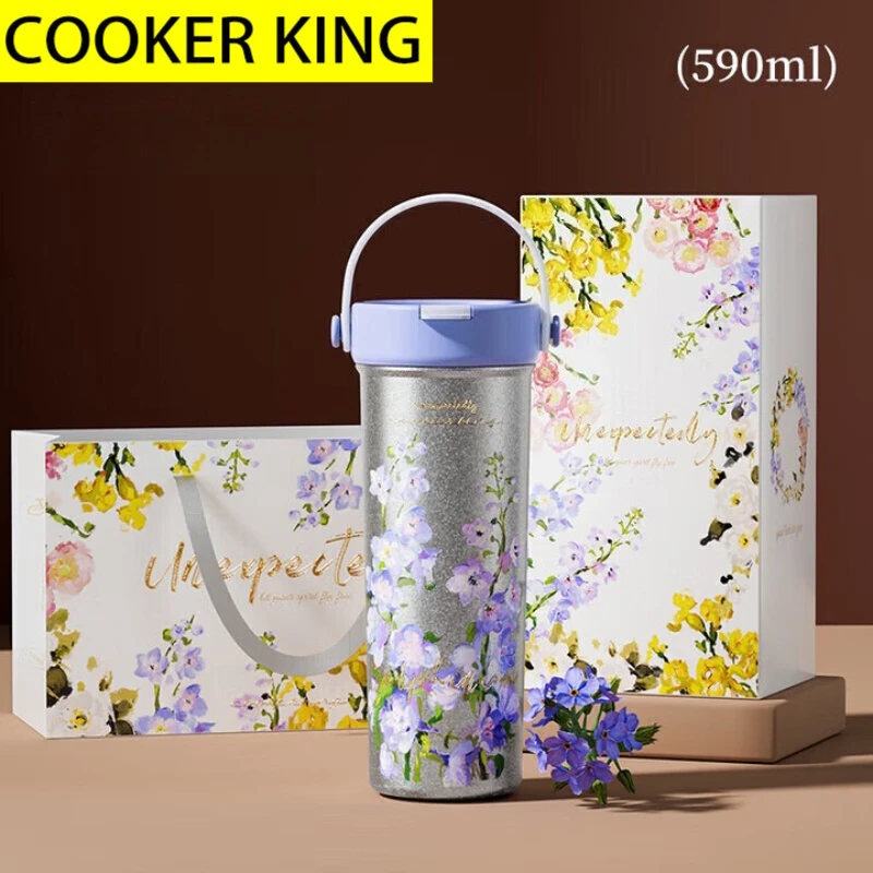COOKER KING 1PC Insulated Water Bottle 18oz, Leak Proof, Flip Straw and Handle, Reusable, Metal, Travel, Gym and School
COOKER KING 1PC Insulated Water Bottle 18oz, Leak Proof, Flip Straw and Handle, Reusable, Metal, Travel, Gym and School