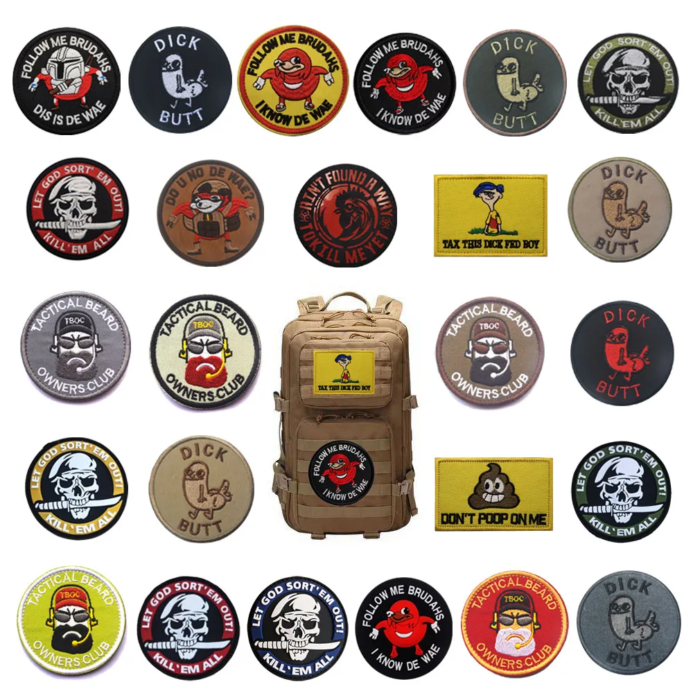 Do U Know De Wae Painting Ghost Feet Embroidered Cloth Sticker Tactical Vest Badge with Backpack Hook Loop Patches for Clothing
Do U Know De Wae Painting Ghost Feet Embroidered Cloth Sticker Tactical Vest Badge with Backpack Hook Loop Patches for Clothing