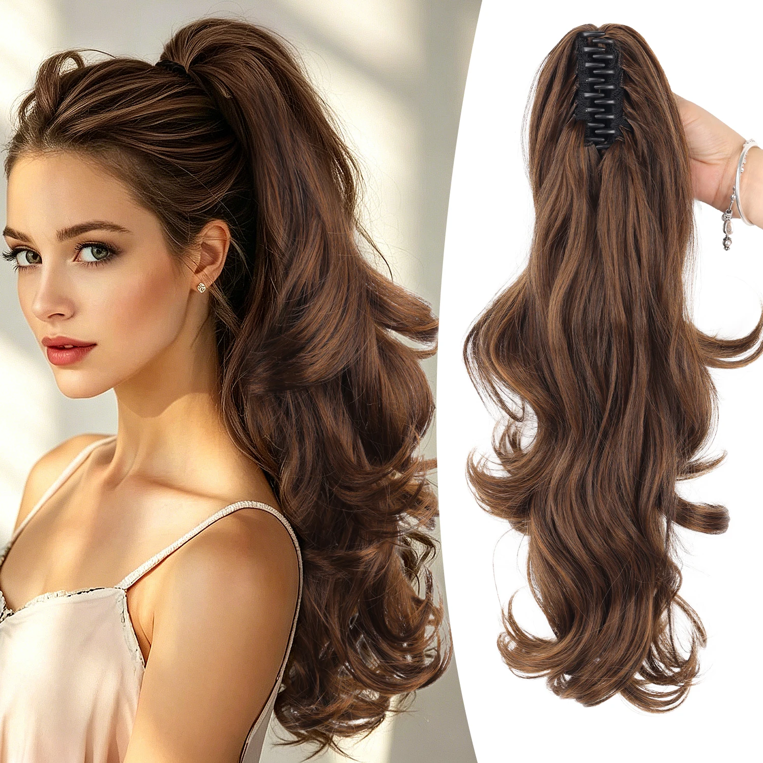 Synthetic Claw Ponytail Extensions 20inch Wavy Clip Claw Ponytail Hair for Women Ladies Daily Party Holiday
Synthetic Claw Ponytail Extensions 20inch Wavy Clip Claw Ponytail Hair for Women Ladies Daily Party Holiday