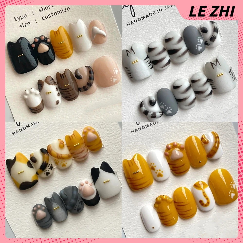 Kawaii Cartoon Cats Bear Handmade Short Square Round Wearable Nails Party Sticker Cat Paw Tail Biscuit Bread Bow Press On Nails
Kawaii Cartoon Cats Bear Handmade Short Square Round Wearable Nails Party Sticker Cat Paw Tail Biscuit Bread Bow Press On Nails