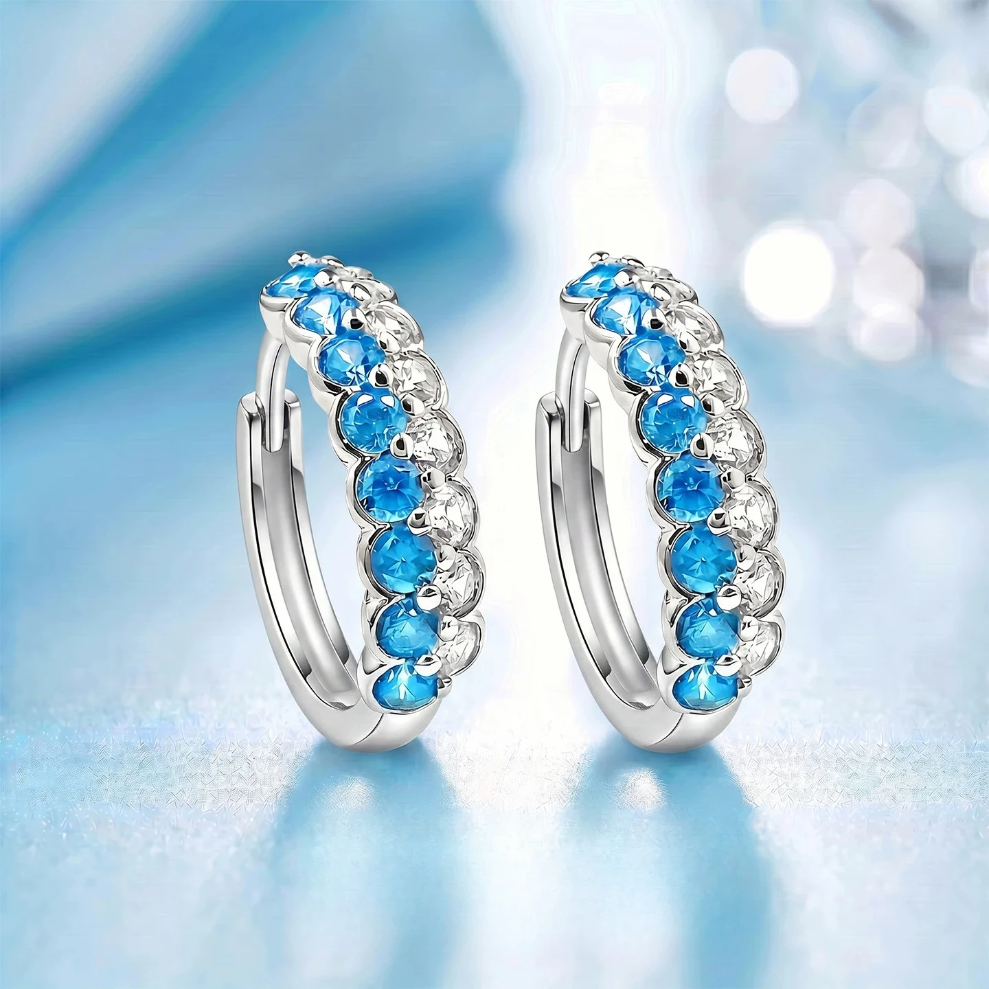 S925 silver earrings with blue and white contrasting double layered zircon inlay earrings for summer commuting jewelry
S925 silver earrings with blue and white contrasting double layered zircon inlay earrings for summer commuting jewelry