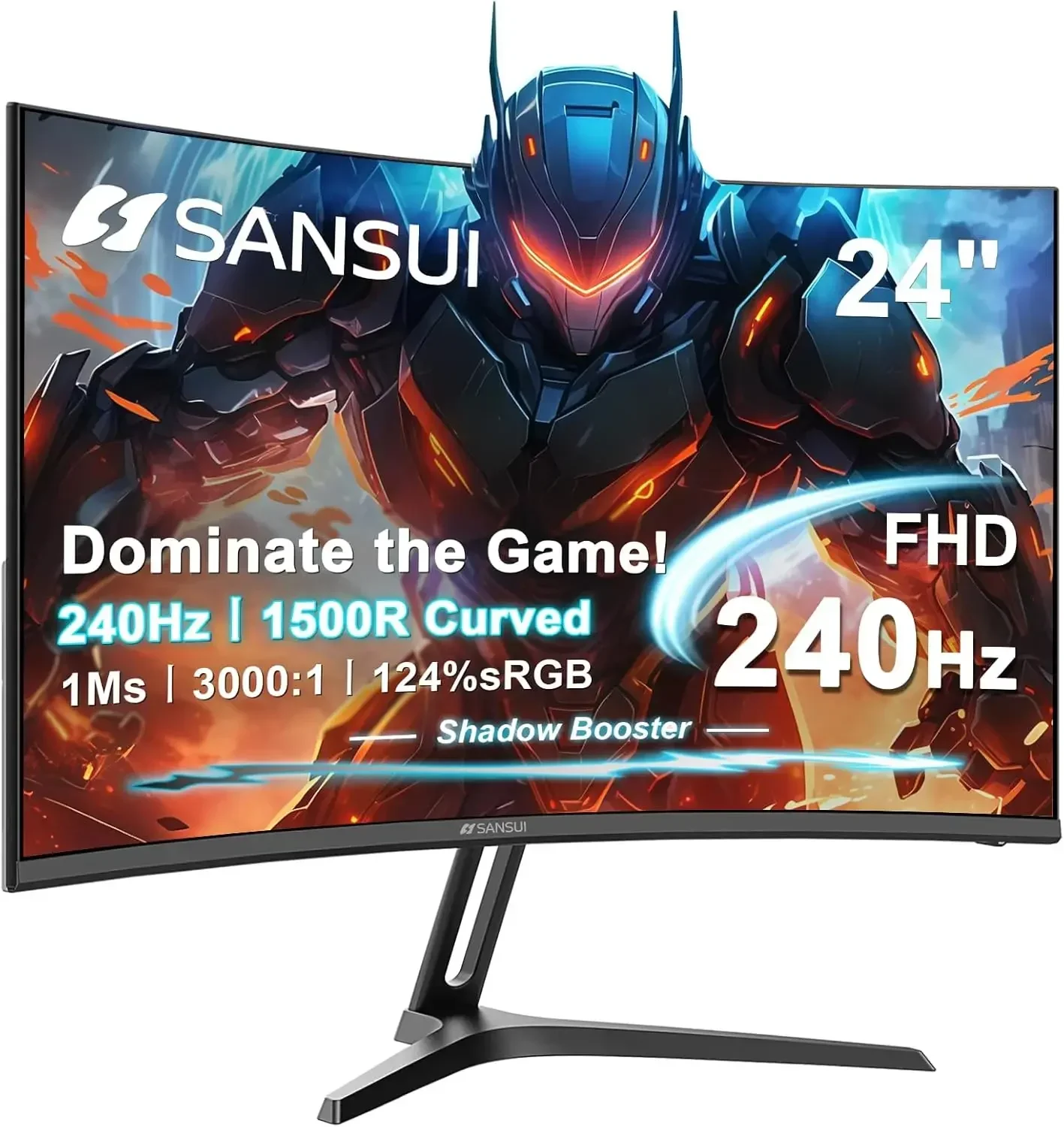 24 Inch Curved 240Hz Gaming Monitor FHD 1080P, 1500R Curve Computer Monitor, 124%sRGB, 3000:1 Contrast Ratio, HDR, FreeSync, MPR
24 Inch Curved 240Hz Gaming Monitor FHD 1080P, 1500R Curve Computer Monitor, 124%sRGB, 3000:1 Contrast Ratio, HDR, FreeSync, MPR