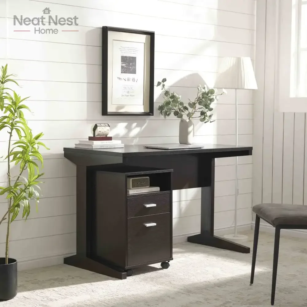 Home office desk with modesty panel and detached file cabinet with two drawers,one file cabinet drawer,Study table/Working Desk
Home office desk with modesty panel and detached file cabinet with two drawers,one file cabinet drawer,Study table/Working Desk