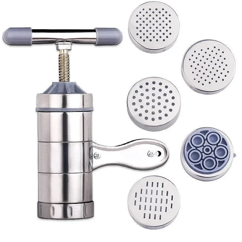 Stainless Steel Making Spaghetti Press Pasta Machine Manual Noodle Maker Fruits Juicer With 5 Pressing Moulds Multifunctional
Stainless Steel Making Spaghetti Press Pasta Machine Manual Noodle Maker Fruits Juicer With 5 Pressing Moulds Multifunctional
