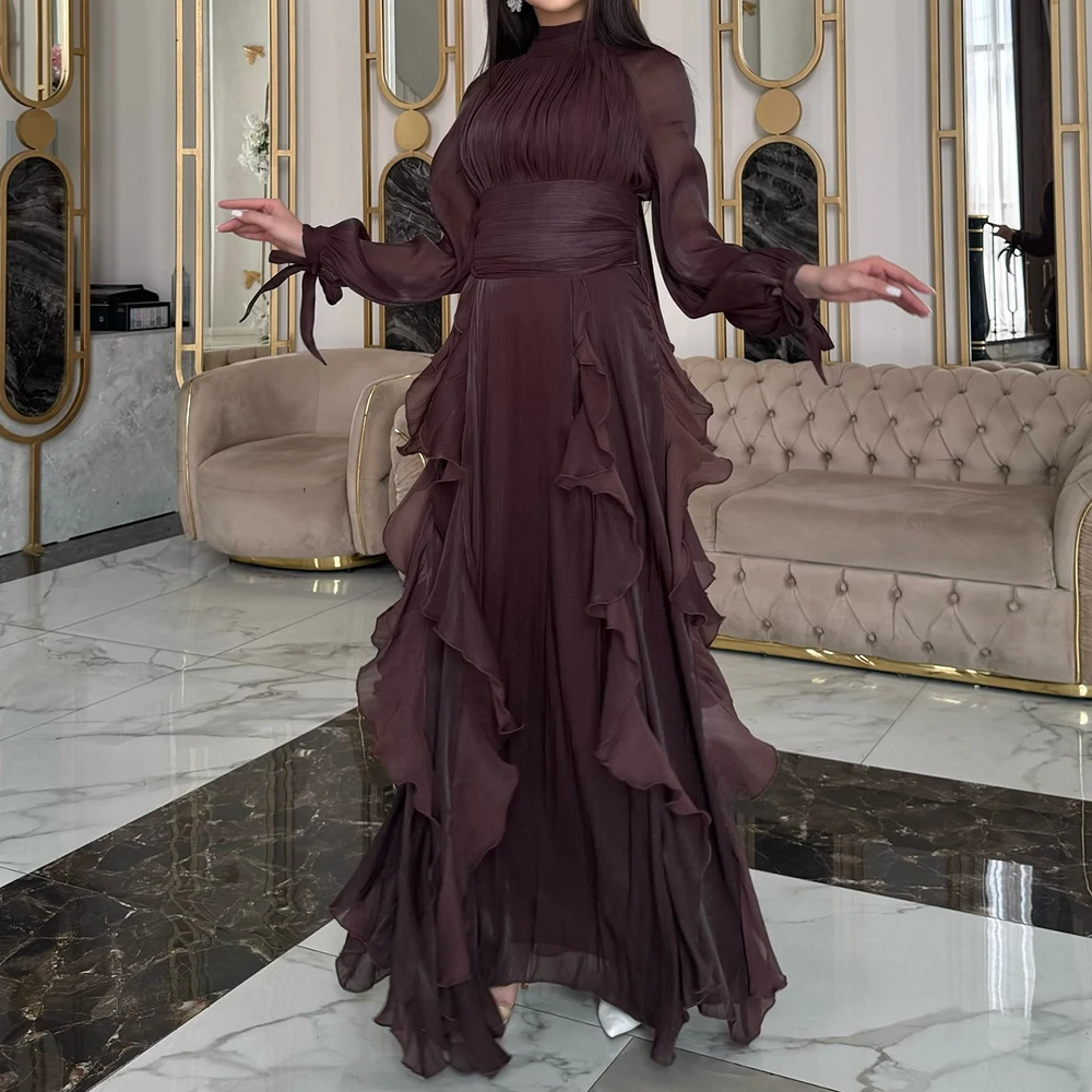 Вечерние платья трапециевидной формы по индивидуальному заказу, длиной до пола, с высоким воротником и длинными рукавами, платье для выпускного вечера, простое модное плиссированное драпированное повседневное вечернее платье
Вечерние платья трапециевидной формы по индивидуальному заказу, длиной до пола, с высоким воротником и длинными рукавами, платье для выпускного вечера, простое модное плиссированное драпированное повседневное вечернее платье