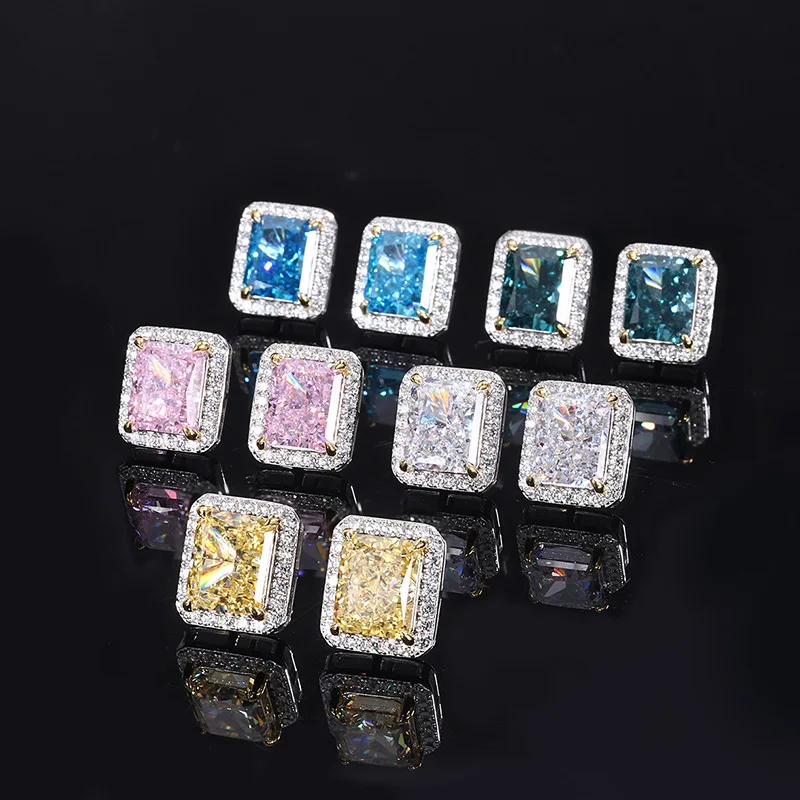 Jewelry S925 Silver Internet Celebrity High Carbon Diamond Radiant Cut Earrings Main Stone 8*10
Jewelry S925 Silver Internet Celebrity High Carbon Diamond Radiant Cut Earrings Main Stone 8*10
