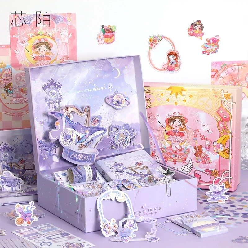 Kawaii Handbook Gift Set Sticker Tape Bookmark Handbook Material Kit Cartoon Handbook Stationery Set Birthday Graduation Gift
Kawaii Handbook Gift Set Sticker Tape Bookmark Handbook Material Kit Cartoon Handbook Stationery Set Birthday Graduation Gift