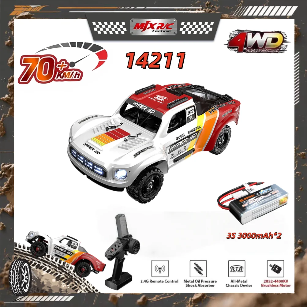 MJX 1/14 14211 HYPER GO 2852 70km/h Brushless Motor Large Foot Crawler 4WD Remote Control Car For Adult/Children Christmas Gift
MJX 1/14 14211 HYPER GO 2852 70km/h Brushless Motor Large Foot Crawler 4WD Remote Control Car For Adult/Children Christmas Gift