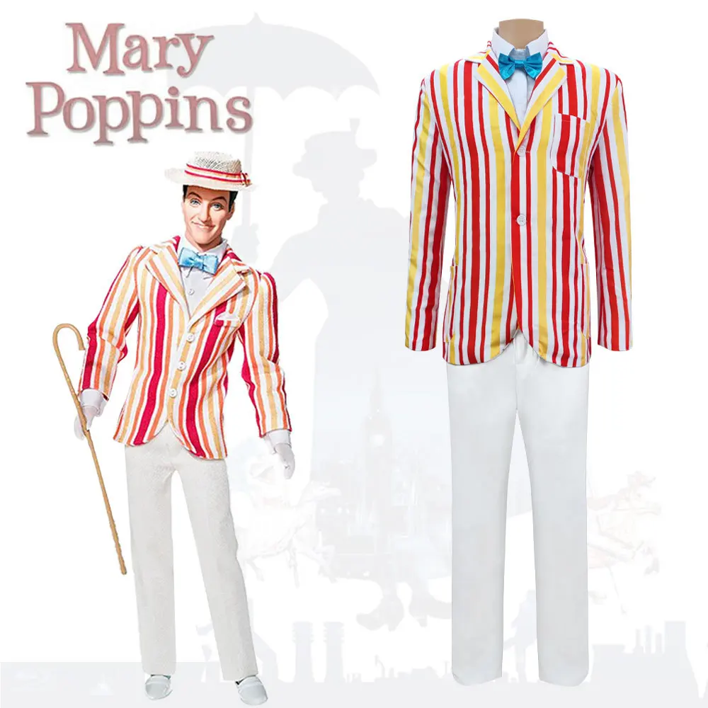 Movie Mary Poppins Cosplay Costume Top and Pants with Hat Suit Full Set Halloween Masquerade Carnival Party Outfits for Men
Movie Mary Poppins Cosplay Costume Top and Pants with Hat Suit Full Set Halloween Masquerade Carnival Party Outfits for Men