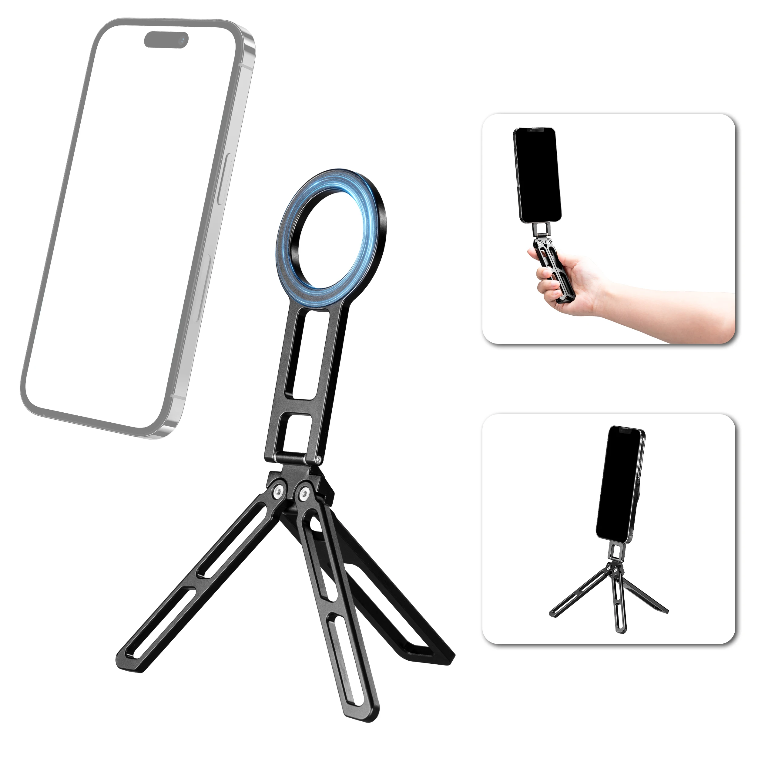 Magnetic Mobile Phone Holder Multifunctional Horizontal And Vertical Shooting Handheld Desktop MagSafe Metal Mobile Phone Clamp
Magnetic Mobile Phone Holder Multifunctional Horizontal And Vertical Shooting Handheld Desktop MagSafe Metal Mobile Phone Clamp