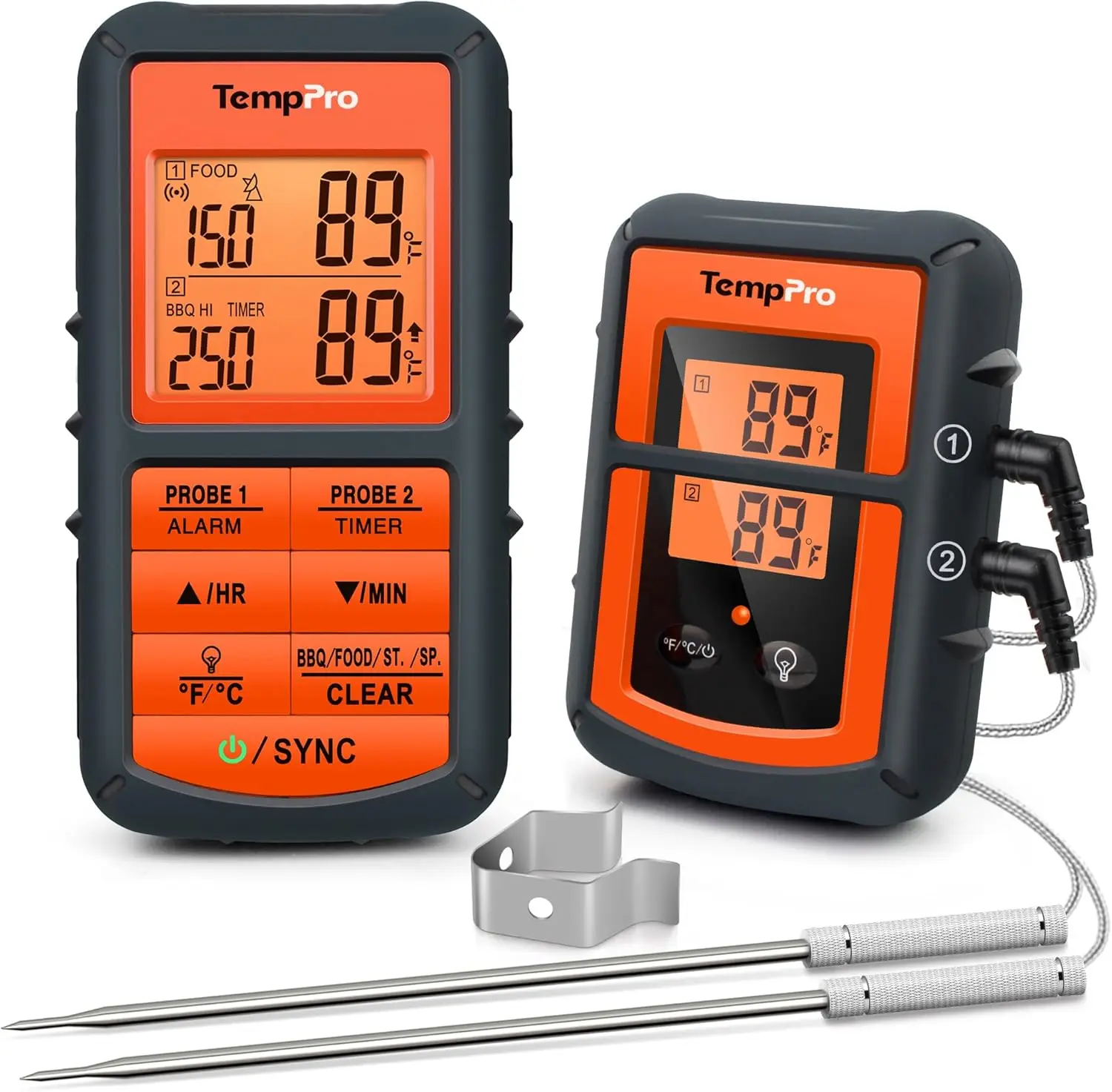 Wireless Meat Thermometer with Dual Probe for Grilling, BBQ, Oven - 500FT Range
Wireless Meat Thermometer with Dual Probe for Grilling, BBQ, Oven - 500FT Range