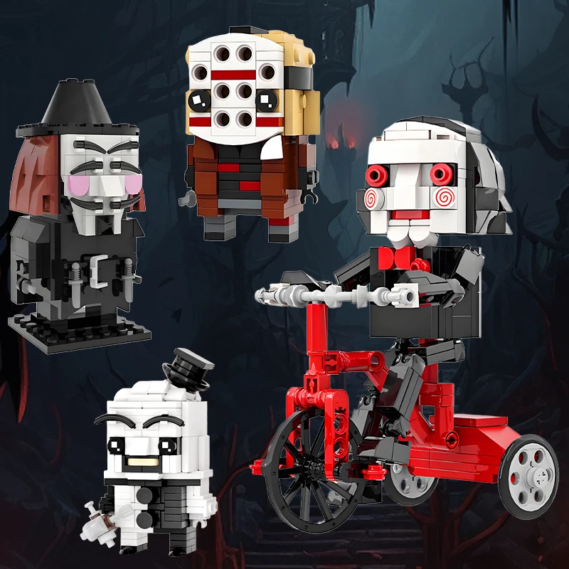 MOC Scary Puppet Doll Building Blocks Horror Movie Murderer Action Figure Puzzle Brick Home Decor Xmas Halloween Gift
MOC Scary Puppet Doll Building Blocks Horror Movie Murderer Action Figure Puzzle Brick Home Decor Xmas Halloween Gift