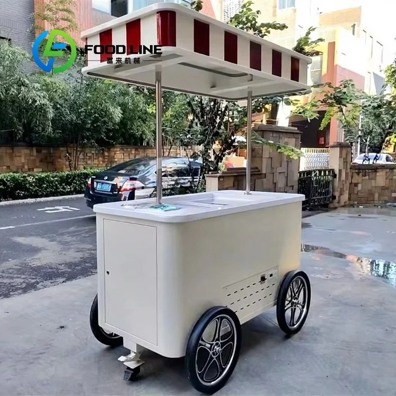 Customized Commercial 4-Wheel Mini Ice Cream Bike Hand Push Cart Thickened Stainless Steel Compact Dessert Snack Vending Cart
Customized Commercial 4-Wheel Mini Ice Cream Bike Hand Push Cart Thickened Stainless Steel Compact Dessert Snack Vending Cart