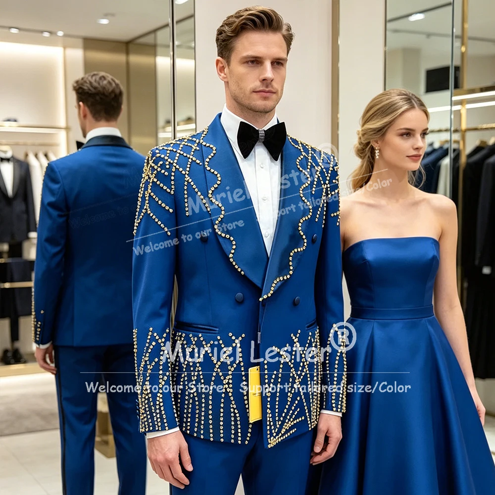 Sparkly Beaded Stones Suit Men 2 Piece Sets Shawl Label Jacket Pants Customized Groom Business Dinner Tuxedos Man Party Outfits
Sparkly Beaded Stones Suit Men 2 Piece Sets Shawl Label Jacket Pants Customized Groom Business Dinner Tuxedos Man Party Outfits