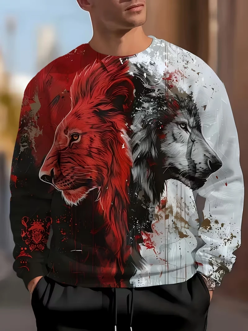 New Fashion Lion Graphic Sweatshirt For Men 3D Print Lion Animals Men Long Sleeve Pullover Mens Clothing Casual Men's Hoodies
New Fashion Lion Graphic Sweatshirt For Men 3D Print Lion Animals Men Long Sleeve Pullover Mens Clothing Casual Men's Hoodies