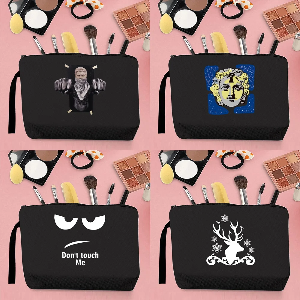 Women Cosmetic Bag Change Clutch Funny Sculpture White Picture Pattern Printing Portable Storage Travel Canvas Strap Black
Women Cosmetic Bag Change Clutch Funny Sculpture White Picture Pattern Printing Portable Storage Travel Canvas Strap Black