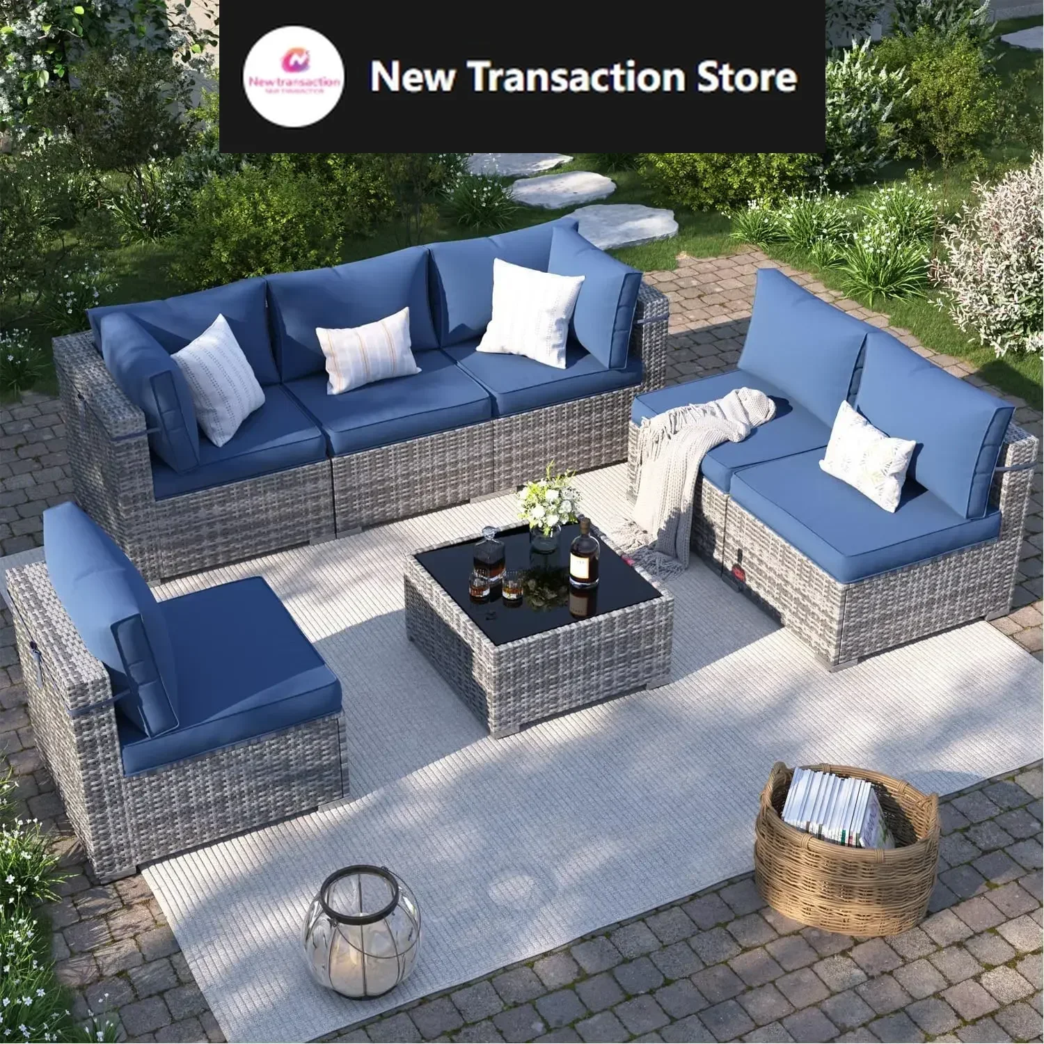 Patio Furniture Set,, All-Weather Wicker Patio Conversation Sets for Backyard (Grey with Navy Cushion)
Patio Furniture Set,, All-Weather Wicker Patio Conversation Sets for Backyard (Grey with Navy Cushion)