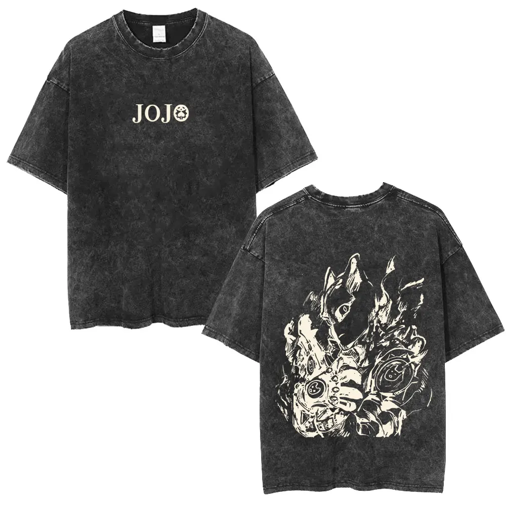 Washed Vintage Anime Jojo Bizarre Adventure T-shirt Manga Killer Queen Graphic T Shirts Men Cartoon Casual Oversized Streetwear
Washed Vintage Anime Jojo Bizarre Adventure T-shirt Manga Killer Queen Graphic T Shirts Men Cartoon Casual Oversized Streetwear