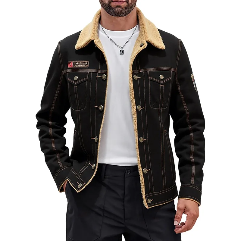 Men Windbreaker Fleece Jacket Solid Fur Collar Plus Fleece Tooling Pilot Jacket Casual Fashion Parkas Clothes Winter Parka
Men Windbreaker Fleece Jacket Solid Fur Collar Plus Fleece Tooling Pilot Jacket Casual Fashion Parkas Clothes Winter Parka